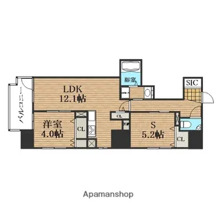 大阪府大阪市中央区本町4丁目【マンション】の間取り
