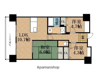 大阪府大阪市中央区上本町西1丁目【マンション】の間取り