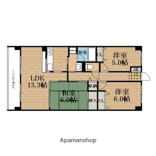 大阪府大阪市東成区東中本2丁目【マンション】の間取り