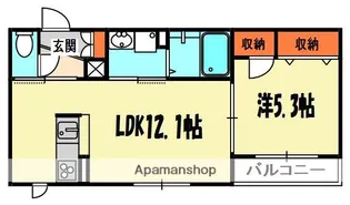 1LDKの間取り画像