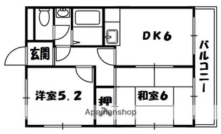 エンジェリ星ヶ丘【1階】の間取り