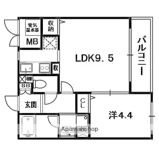 ライズアップ西尾【3階】の間取り