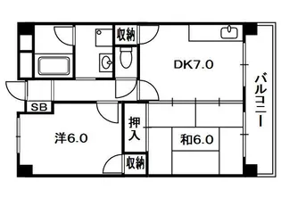 グランデあんご【702号室】の間取り