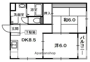フラワーハイム97【3階】の間取り