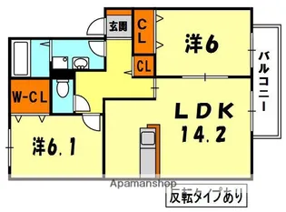 ルミエール東中振C棟【1階】の間取り