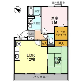 ドミール岡山手【3階】の間取り