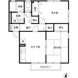 サニーウェル【2階】の間取り