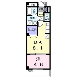 1DKの間取り画像