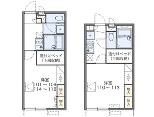 レオパレス星田Ⅱ【2階】の間取り