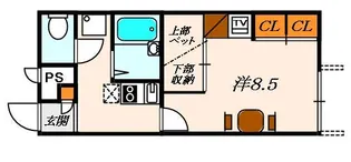 レオパレスプルメリア【2階】の間取り