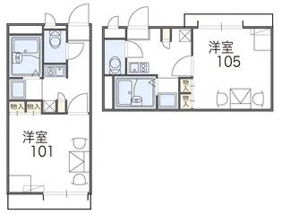 レオパレスアベニュー【2階】の間取り