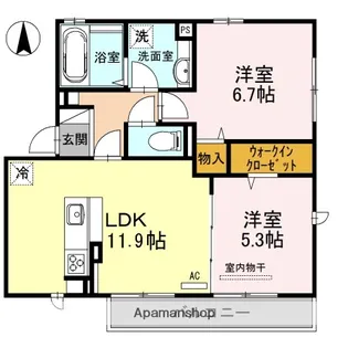 FLARE MEGURI【2階】の間取り