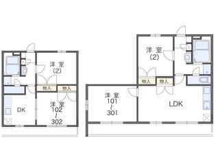 レオパレスOHIⅡ【205号室】の間取り