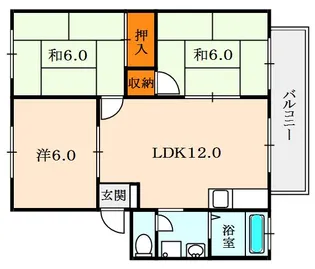 パークヒル枚方 D【203号室号室】の間取り
