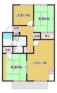 南ハイツ【101号室号室】の間取り