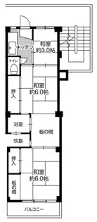 ビレッジハウス私部1号棟【2階】の間取り