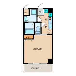 マーブルコート枚方【3階】の間取り