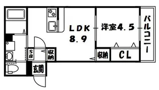 ウイズ交野【1階】の間取り