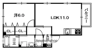 エルツインB棟【1階】の間取り