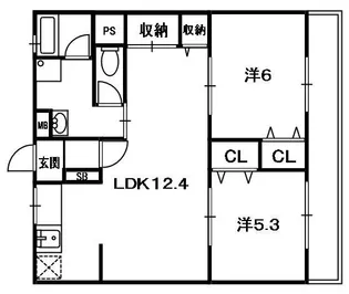 石垣ハイツ【3階】の間取り