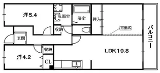 大阪府枚方市茄子作2丁目【マンション】の間取り
