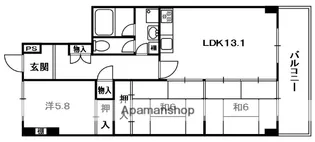 枚方セントラルハイツ【4階】の間取り