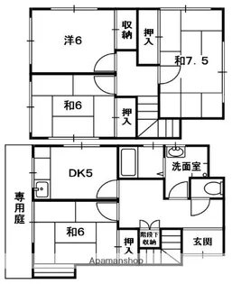 大阪府枚方市尊延寺5丁目【一戸建】の間取り