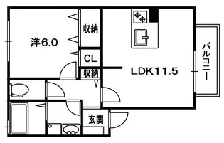 コンフォートくすは A棟【2階】の間取り