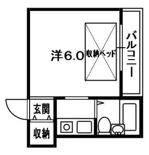 御殿山1棟マンション【1階】の間取り
