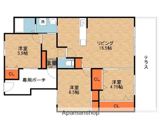 ダイアパレス枚方山田池公園【1階】の間取り