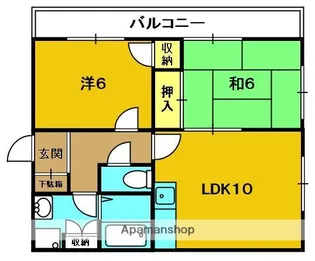 谷町ホープマンション【2階】の間取り