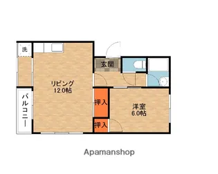 1LDKの間取り画像