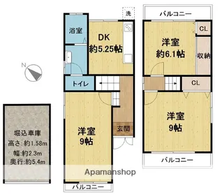 大阪府枚方市藤阪元町3丁目【一戸建】の間取り