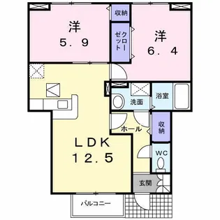 ラ・フローレンス【1階】の間取り