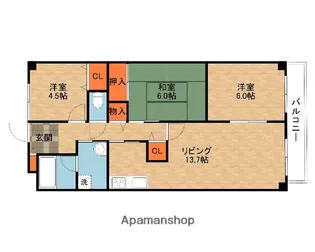 フロレスタ・ミオ山田池公園【4階】の間取り