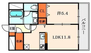 アンプルールフェールオリゾン【1階】の間取り