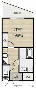 ボヌール津田駅前 B棟【1階】の間取り