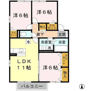 ロイヤル倉治 C棟【202号室】の間取り