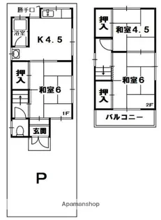 大阪府枚方市春日東町2丁目【一戸建】の間取り