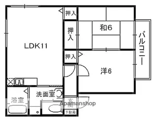 リバーランドジョイD棟【1階】の間取り