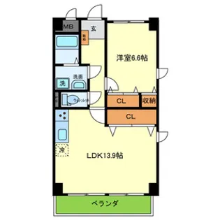 大阪府枚方市津田駅前2丁目【マンション】の間取り