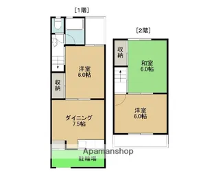 大阪府枚方市長尾東町3丁目【一戸建】の間取り