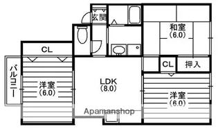 ロイヤルパレス【2階】の間取り