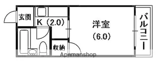 コーポタカハシB【4階】の間取り