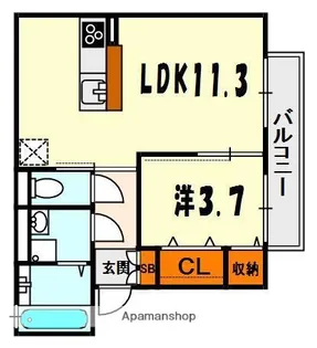 KANKITSU−K(カンキツケイ)【2階】の間取り