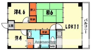 ファミーユ菊水【1階】の間取り