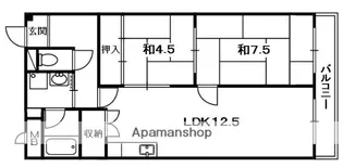 大阪府寝屋川市高柳2丁目【マンション】の間取り