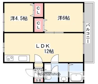 ホワイトベースB【2階】の間取り
