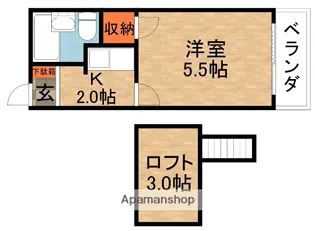 大阪府寝屋川市池田南町【アパート】の間取り