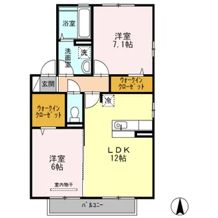 セジュールやくも【2階】の間取り